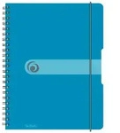 Herlitz Spiralblock A4 to go 80 Blatt kariert transparent blau