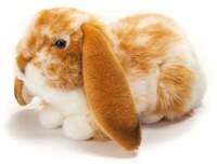 Teddy Hermann 93791 - Hase, Widder-Kaninchen hellbraun-wei&szlig;/gescheckt, 30 cm,