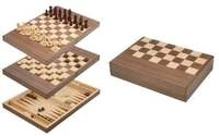 Schach Backgammon Dame Set, Feld 32 mm, Magnetverschluss