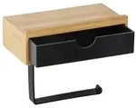 Toilettenpapierrollenhalter mit Schublade Mod. Bambusa, zur Wandmontage
