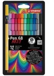 STABILO Premium-Filzstift - Pen 68 - ARTY - 12er Pack mit H&auml;ngelasche - mit 12