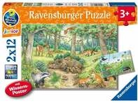 Kinderpuzzle 2x12 Teile - Wieso? Weshalb? Warum? Tiere im Wald und auf der Wiese