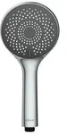 Duschkopf Watersaving Grau &Oslash; 11 cm, Universal-Handbrause mit Wasserspar-System