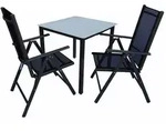 3 tlg. Alu Gartenset Sitzgruppe Tisch St&uuml;hle 80 MA
