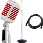 Pronomic DM-66R Elvis Dynamisches Mikrofon Silber/Rot Set