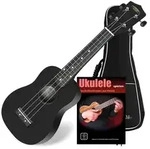 Classic Cantabile US-100 BK Sopran-Ukulele Schwarz Set inkl. Tasche + Lernheft
