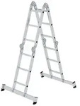 MUNK Vielzweckleiter mit Nivello&reg; Traverse und Holzbelag 4x3 Sprossen