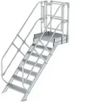 MUNK Treppen-Modul 1460mm Plattformoberkante Aluminium geriffelt 7 Stufen