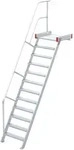 Euroline 511 Podesttreppe 60&deg; 800mm Stufenbreite 12 Stufen Alu gerieft