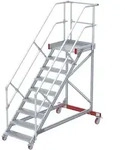 Euroline 513 Wartungsb&uuml;hne 45&deg; 600mm Stufenbreite 9 Stufen Alu gerieft