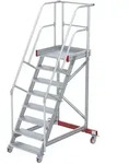 Euroline 513 Wartungsb&uuml;hne 60&deg; 600mm Stufenbreite 8 Stufen Alu gerieft