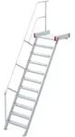 Euroline 511 Podesttreppe 60&deg; 600mm Stufenbreite 11 Stufen Alu gerieft