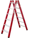 Iller Kunststoff GFK Stehleiter mit Aluminium Stufen 2x6 Stufen