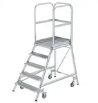 MUNK Podestleiter fahrbar Aluminium geriffelt 5 Stufen