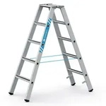 Zarges geb&ouml;rdelte Stehleiter, eloxiert Saferstep B 2x5 Stufen