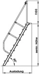 MUNK Treppe 60&deg; inkl. einen Handlauf, 800mm Stufenbreite, 4 Stufen