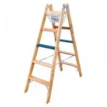 Iller Holz Stufenstehleiter ERGO Plus inkl. Werkzeugtasche und Eimerhaken 2x10 Stufen