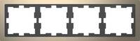 Merten MEG4040-6550 D-Life Metall Rahmen, 4fach, nickelmetallic