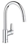 GROHE Start Edge Einhand-Sp&uuml;ltischbatterie, Hochdruck, herausziehbare Laminarbrause,
