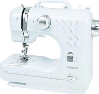 Bomann NM 6063 CB N&auml;hmaschine, 2 Geschwindigkeitsstufen, wei&szlig;/silber (660630)