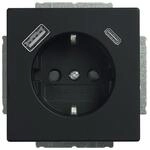 Busch-Jaeger 20 EUCB2USBAC-885 SCHUKO&reg; USB-Steckdose, A/C future&reg; linear, Schwarz