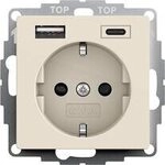Gira 245901 SCHUKO-Steckdose 16 A 250 V~ mit Shutter und USB-Spannungsversorgung