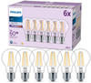 Philips Classic LED Glühbirne, 6er Pack, E27, 7W, 850lm, 4000K, klar...