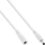 InLine Verl&auml;ngerungskabel, DC Stecker 4,0x1,7mm, wei&szlig;, 0,5m (26855D)