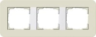 Gira 0213417 Abdeckrahmen 3-fach, E3, sand Soft-Touch mit Tr&auml;gerrahmen reinwei&szlig;