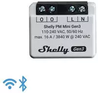 Shelly PM Mini Gen3 Leistungsmesser, WLAN, Bluetooth, 1 Kanal 16 A, Unterputz
