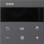 Gira 539428 System 3000 Raumtemperaturregler BT, System 55, anthrazit