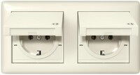 Gira 415801 SCHUKO-Steckdose 2fach 16 A 250 V~ mit Klappdeckel, komplett mit
