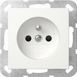 Gira 448503 Steckdose mit Erdungsstift 16 A 250 V~ und Shutter System 55, Reinwei&szlig;