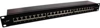 InLine Patchfeld Cat.6A 24-fach, 48,26cm (19), 1HE, schwarz RAL 9005 (76824S)