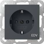 Gira 445828 SCHUKO-Steckdose 16 A 250 V~ mit Aufdruck EDV System 55, Anthrazit