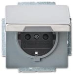 Busch-Jaeger 20 EUKB-866 SCHUKO Steckdosen-Einsatz, Pur Edelstahl, Safety+, edelstahl