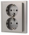 Busch-Jaeger 202 EUJB-866 Schuko Doppelsteckdose, Safety+, Edelstahl...