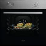 AEG OU5AB10CM A Einbaubackofen, 60 cm breit, 65L, Aqua-Reinigungsfunktion, Edelstahl