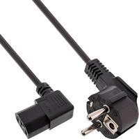 InLine Netzkabel, Schutzkontakt gew. auf Kaltger&auml;test. C13 rechts abgew., 1,8m