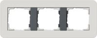 Gira 0213421 Abdeckrahmen 3-fach, E3, hellgrau Soft-Touch mit Tr&auml;gerrahmen anthrazit