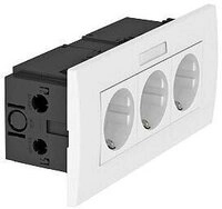 OBO Bettermann SDE-RW D0RW3B Steckdoseneinheit, 3-fach, mit Beschriftungsfeld...