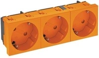 OBO Bettermann STD-D3S ROR3 Steckdose 33&deg;, 3-fach, Schutzkontakt (6120125)