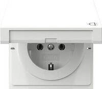Gira 445470 SCHUKO-Steckdose mit Klappdeckel, 16A, 250V~, Reinwei&szlig; gl&auml;nzend