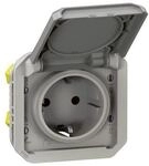 Legrand Plexo New Einsatz Schutzkontakt-Steckdose, Steckklemmen (SL), IP 44, grau