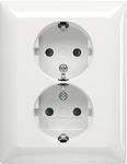 Busch-Jaeger 202 EUJB-914 Schuko Doppelsteckdose, Safty+, Spreize, Alpinwei&szlig;