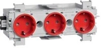 Hager GS30013020 Steckdose 3-fach, front, rot