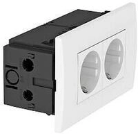 OBO Bettermann SDE-RW D0RW2 Steckdoseneinheit Modul 45, 2-fach, 84x140x59 mm,