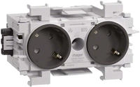 Hager GS20119011 Steckdose 2-fach 45&deg; mit Wago Steck-/Klemmtechnik Frontrastend in