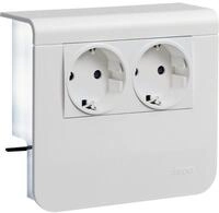 Hager SL200559009016 Ger&auml;tetr&auml;ger Steckdose 2-fach, vorverdrahtet, Steckklemmen, zu