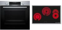 Bosch HBD672LS83 A+ Backofen Set mit Glaskeramikkochfeld (HBG578BS3 + PKH845BB1D), 60